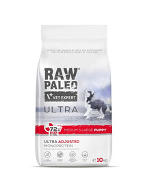 RAW PALEO Ultra Beef Medium&Large Puppy 10kg pro štěňata středních a velkých plemen hovězí