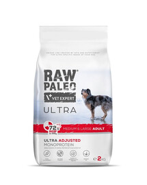 RAW PALEO Ultra Beef Medium&Large Adult 2kg pro dospělé psy středních a velkých plemen, hovězí