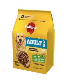PEDIGREE Adult 2,6 kg s drůbežím masem a zeleninou pro psy velkých a středních plemen