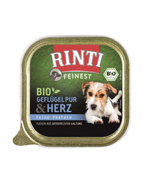 RINTI Feinest Bio Poultry Pure&Poultry drůbeží srdce 150 g