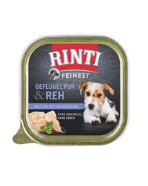 RINTI Feinest Poultry Pure&Deer drůbeží maso s jelenem 150 g
