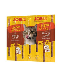 JOSERA JosiCat Meat Sticks hovězí a jehněčí tyčinky pro kočky 20x35 g