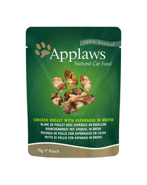 APPLAWS Cat Adult Pouch Chicken Breast with Asparagus in Broth kuřecí maso a chřest ve vývaru 72x70 g