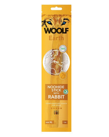 WOOLF Earth Noohide Stick with Rabbit XL 85g králičí klacík
