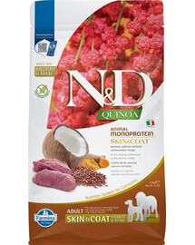 FARMINA N&D Quinoa Dog Adult Medium Maxi Skin and Coat Venison Coconut 2,5 kg pro střední a velká plemena