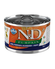 FARMINA N&D Pumpkin Puppy Jehněčí, dýně, borůvka 140 g jehněčí maso, dýně a borůvka pro štěňata