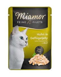 MIAMOR Feline Filets kapsička pro kočky, kuře a drůbež v želé 100 g
