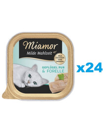 MIAMOR Milde Mahlzeit Poultry Pure&Trout 24x100g drůbež a pstruh