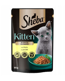 SHEBA Kitten 85g s kuřecím masem v omáčce pro koťata