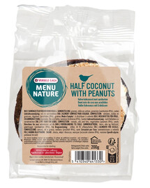 VERSELE-LAGA Menu Nature Půlka kokosu plněného tukem a ořechy, 200g, krmivo pro volně žijící ptactvo