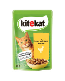 KITEKAT Kuře v omáčce 85 g pro dospělé kočky