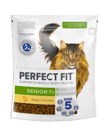 PERFECT FIT (Senior 7+) 750 Bohaté na kuře - suché krmivo pro starší kočky