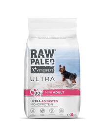 RAW PALEO Ultra Pork Mini Adult 2kg pro dospělé psy malých plemen vepřové