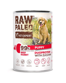 RAW PALEO Beef Rabbit Puppy 400g Mokré krmivo pro štěňata s hovězím masem a králíkem