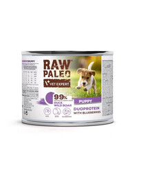 RAW PALEO Duck&Boar Puppy 200g Mokré krmivo pro štěňata z kachny a divočáka