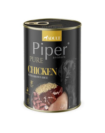 PIPER Pure Kuře s hnědou rýží 400g mokré krmivo pro psy