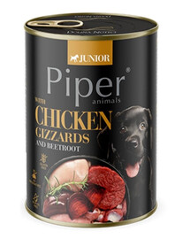 PIPER Junior s kuřecím žaludkem a červenou řepou 400g mokré krmivo pro štěňata