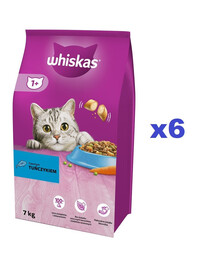 WHISKAS Adult 6x1,4 kg kompletní suché krmivo pro dospělé kočky s lahodným tuňákem