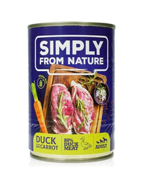 SIMPLY FROM NATURE kachna s mrkví 6 x 400 g + pamlsek ZDARMA