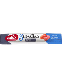 ZOLUX Krémový psí pamlsek SWEETIES s lososem a kuřecím masem 14 g
