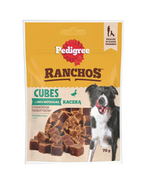 PEDIGREE Ranchos Cubes 70 g Doplňkové krmivo bez obilovin pro dospělé psy s kachnou