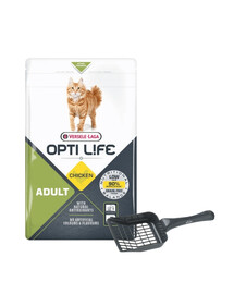 VERSELE-LAGA Opti Life Cat Adult Chicken 2.5 kg pro dospělé kočky + lopatka na odpadky ZDARMA