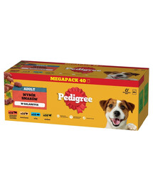 PEDIGREE Adult Výběr příchutí v želé 40x100g s hovězím, kuřecím, rybím, drůbežím masem