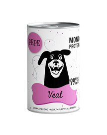 PAKA ZWIERZAKA PEPE Veal 99% (telecí) 400 g monoproteinového krmiva