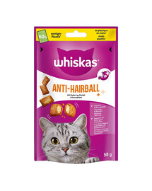 WHISKAS Anti-Hairball 50 g Pamlsky proti tvorbě trichobezoárů pro dospělé kočky