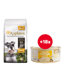 Applaws Dog Senior All Breed Chicken 7,5kg + Taste Toppers Kuřecí prsa ve vývaru 18x156g ZDARMA