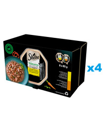 SHEBA Nature’s Collection Drůbeží Smaki 32x85 g kompletní krmivo pro dospělé kočky v omáčce, kousky s kuřecím a krůtím masem