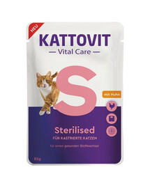 KATTOVIT Vital Care Sterilised s kuřecím 85 g