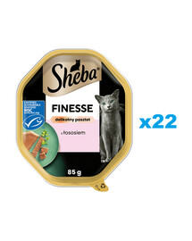 SHEBA Finesse miska 22x85 g kompletní mokré krmivo pro dospělé kočky s lososem v pěně