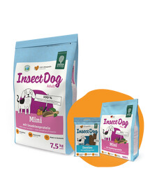 GREEN PETFOOD InsectDog Mini Grainfree 7,5 kg + 900 g & Denties ZDARMA