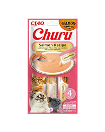 INABA Churu Cat Salmon 4x14g krémový pamlsek pro kočky s příchutí lososa