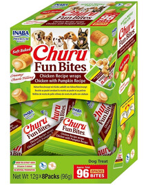 INABA Dog Churu Fun Bites Chicken with Pumpkin 8x12g kuřecí a dýňové psí wrapy