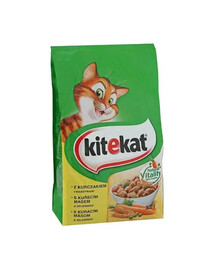 Kitekat Natural Vitality s kuřecím masem a zeleninou 300 g granule pro kočky s kuřecím masem a zeleninou