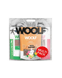 WOOLF Multipack Easter 3x100g Velikonoční sada pamlsků pro psy