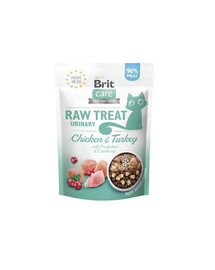 BRIT Care Raw Treat Freeze Dried Urinary Cat 40 g Lyofilizovaná pamlsek s kuřecím a krůtím masem a probiotiky pro kočky
