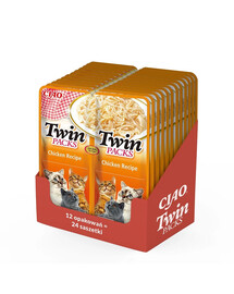 INABA Twin Kuře ve vývaru pro kočky 24x40 g