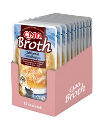 INABA CIAO Broth Vývar Kuřecí a tuňákový vývar pro kočky 12x40g