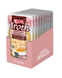 INABA CIAO Broth Kuřecí a lososový vývar pro kočky 12x40g
