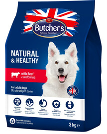 BUTCHER'S Natural&Healthy krmivo pro psy s hovězím masem 3 kg