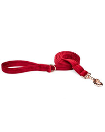 ESME FOR DOG Sametové vodítko pro psy třešňové barvy 150 cm / 2 cm