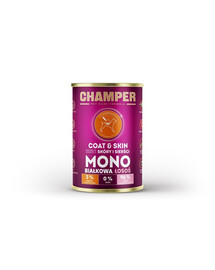 CHAMPER Coat Skin Monoproteinové krmivo pro psy s lososem 400 g