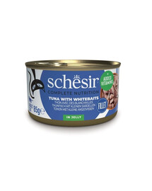 SCHESIR Tuňák se šproty v želé pro kočky 85 g