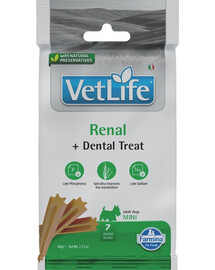 FARMINA Vet Life Dental Treat Renal Mini 60 g (7 ks) zubní pamlsky pro psy malých plemen