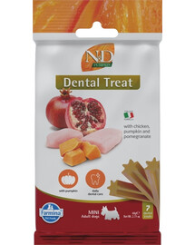 FARMINA N&D Pumpkin Dental Treat Chicken Pomegranate Mini 60 g (7 ks) zubní pamlsky pro psy malých plemen