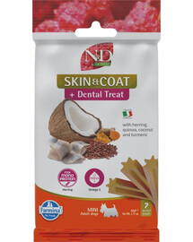 FARMINA N&D Quinoa Dental Treat Skin Coat Herring Mini 60 g (7 ks) zubní pamlsky pro psy malých plemen