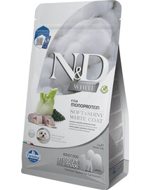 FARMINA N&D White Dog Adult Medium Maxi Sea Bass, Spirulina, Fennel 2 kg